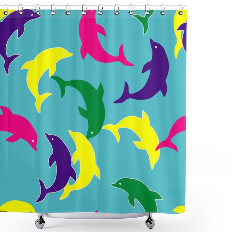 Personality  Seamless Dolphin Pattern Shower Curtains