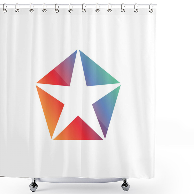 Personality  Geometric Star Logo Design Template Shower Curtains