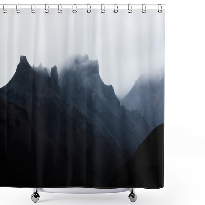 Personality  Fog Over Rugged Mountains Shower Curtains