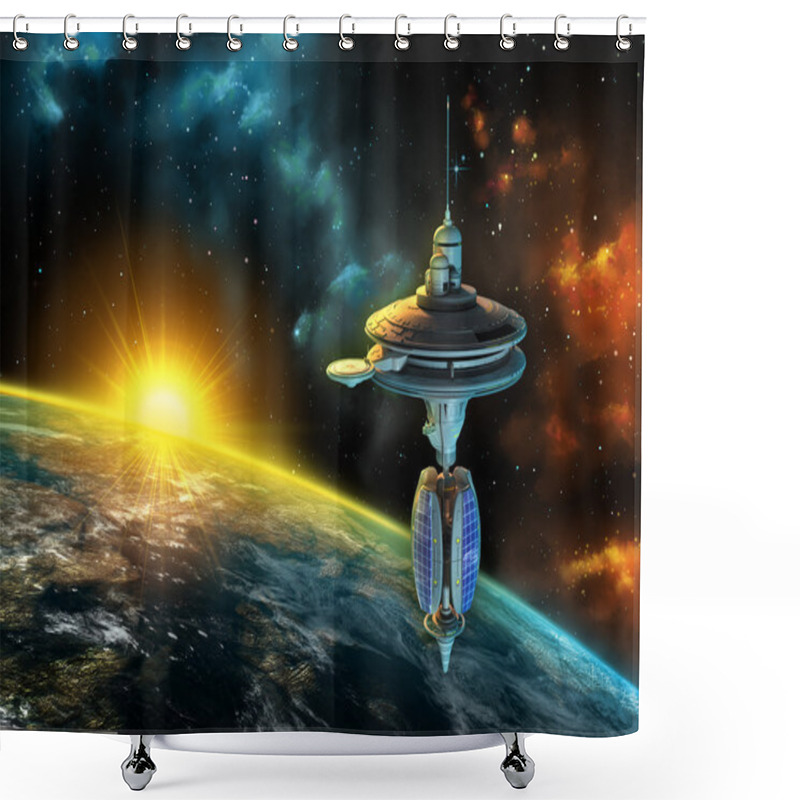 Personality  Space Station Shower Curtains