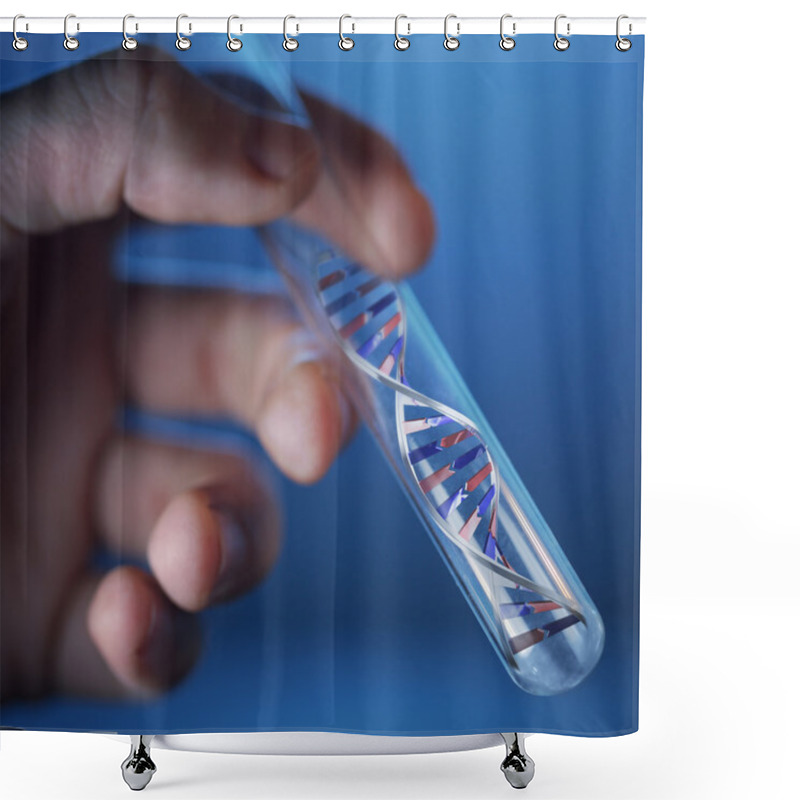 Personality  Dna Molecule In Test Tube Shower Curtains