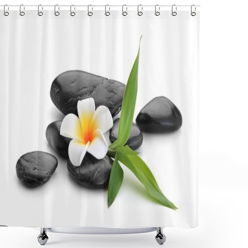 Personality  Zen Basalt Stones ,orchid And Bamboo Shower Curtains