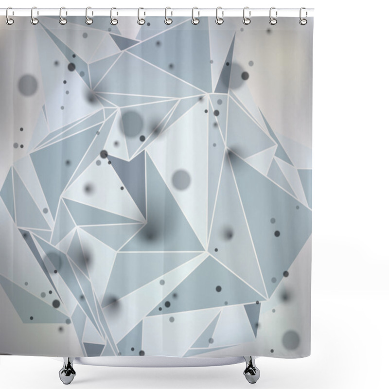 Personality  Contemporary Tech Stylish Construction, Abstract Dimensional Bac Shower Curtains