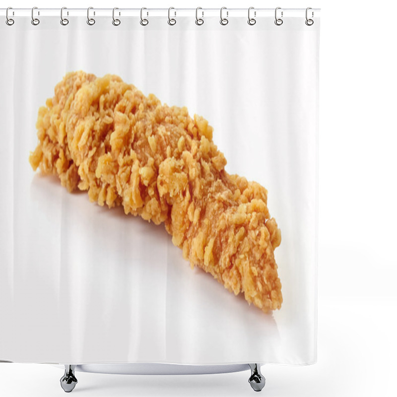 Personality  Breaded Chicken Fillet Isolated On White Shower Curtains