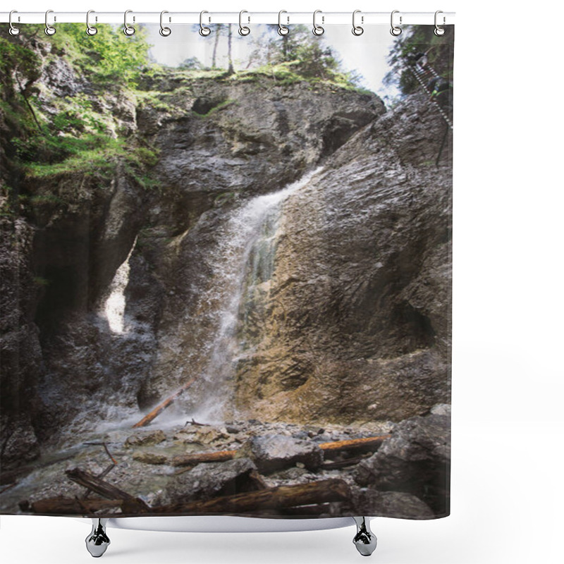 Personality  Waterfall In Mountain - Slovak Paradise Shower Curtains