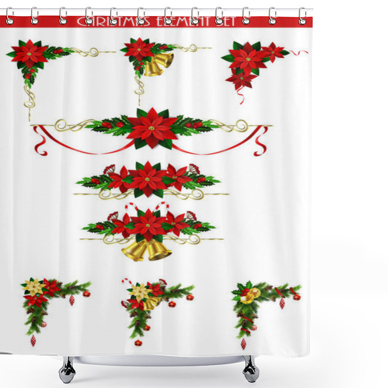 Personality  Christmas Elements For Your Designs Shower Curtains