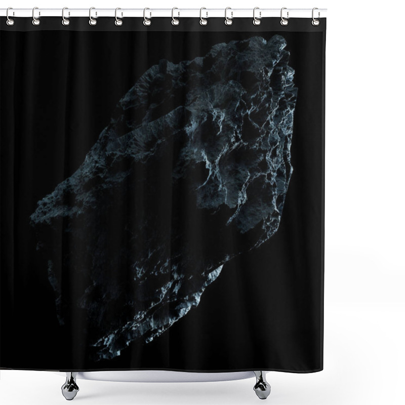 Personality  Dark Rock Asteroid Isolated 3D Rendering Shower Curtains