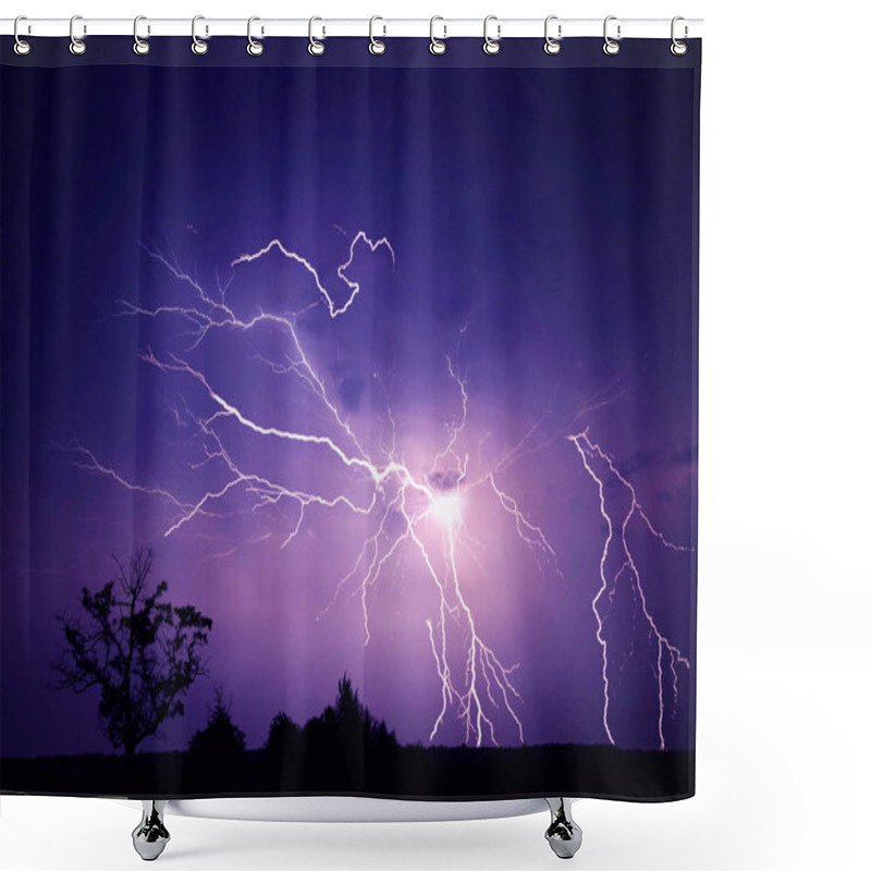 Personality  Thunder, Lightnings And Rain On Stormy Summer Night. Shower Curtains