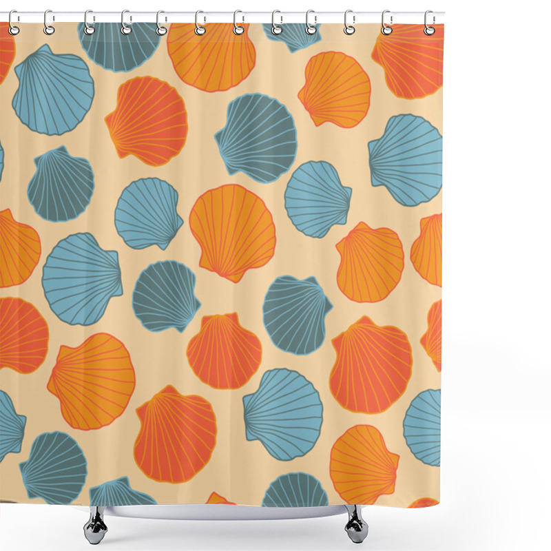 Personality  Seamless Seashell Template. Abstract Pattern. Shower Curtains