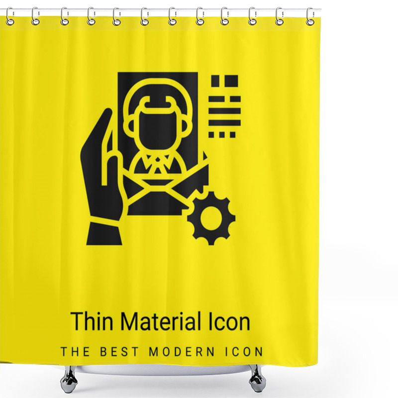 Personality  Agency Minimal Bright Yellow Material Icon Shower Curtains