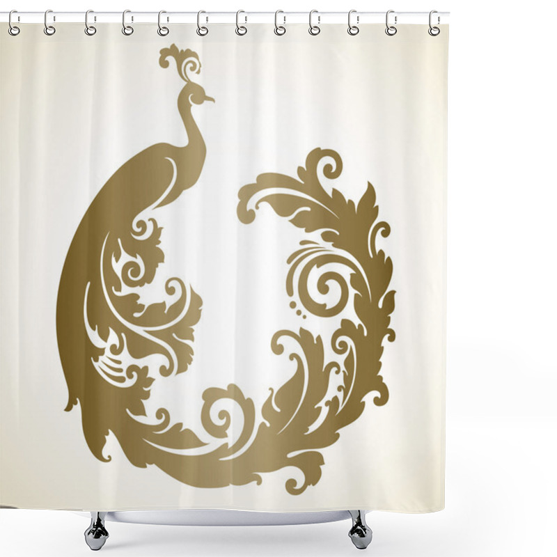 Personality  Ornamental Frame With Decorative Bird Shower Curtains