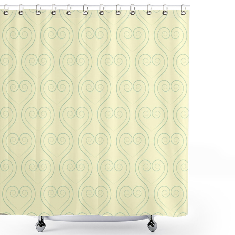 Personality  Sinuous Seamless Pattern With Hearts Shower Curtains