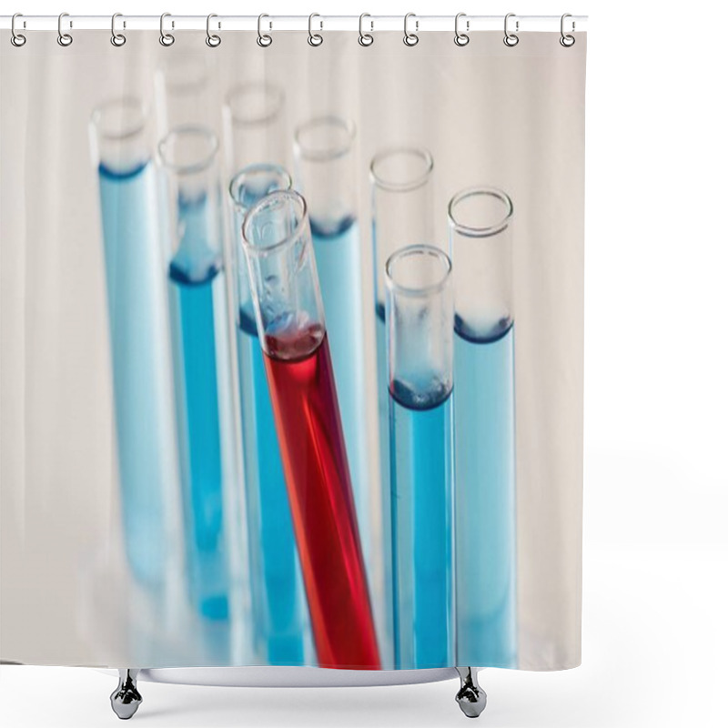 Personality   Test Tubes With Bright Liquids Shower Curtains