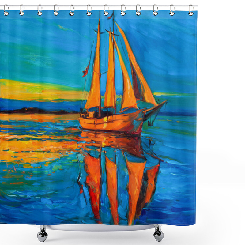 Personality  Sailing Ship Shower Curtains