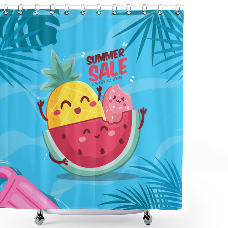 Personality  End Season Summer Sale Illustration With Special Discount Shower Curtains