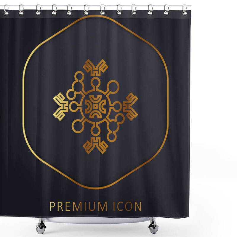 Personality  Antibodies Golden Line Premium Logo Or Icon Shower Curtains