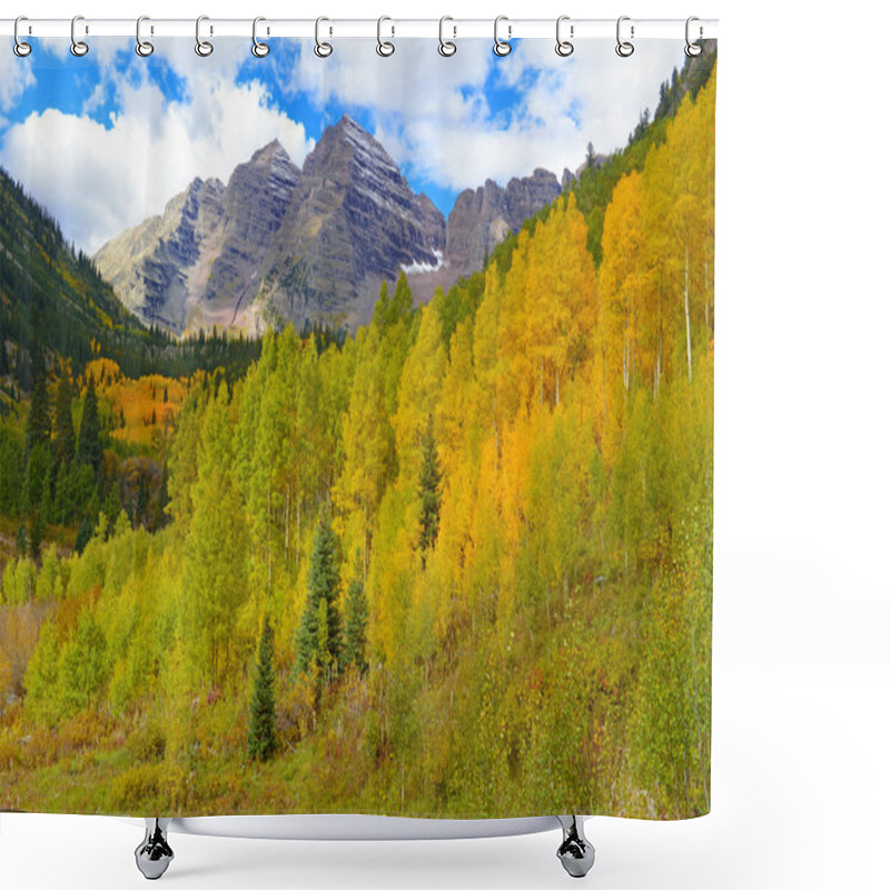 Personality  Golden Aspen And Fall Foliage In The Rocky Mountains Shower Curtains