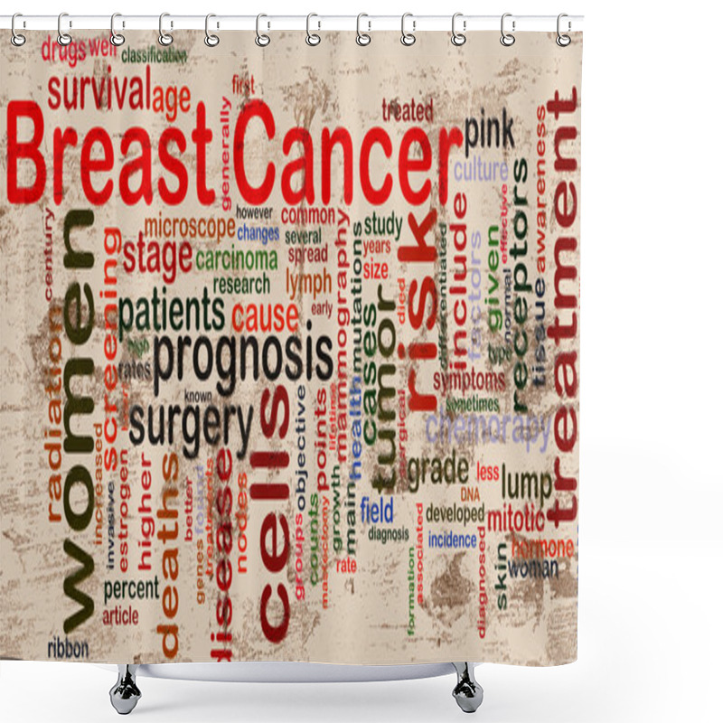 Personality  Breast Cancer Wordcloud Shower Curtains