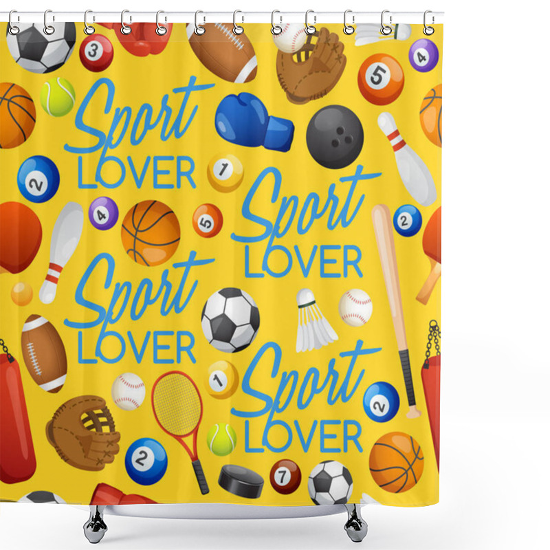 Personality  Sport Lover Seamless Background Shower Curtains