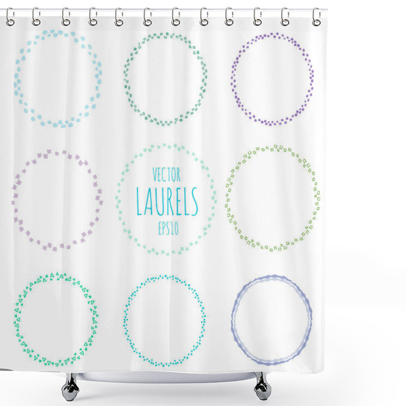 Personality  Collection Of Laurels And Round Wreaths Shower Curtains