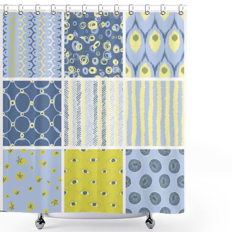 Personality  Trendy Vector Pattern Set Shower Curtains