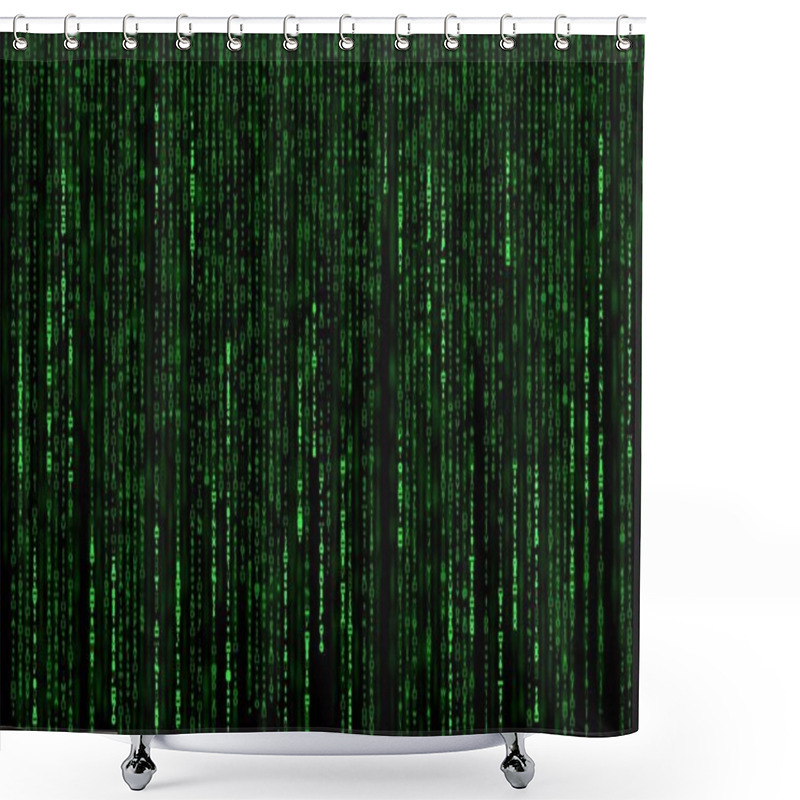 Personality  Matrix Background With The Green Symbols Shower Curtains