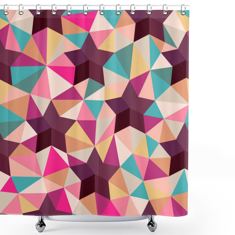 Personality  Vector Background Of Repeating Geometric Stars And Triangles. St Shower Curtains