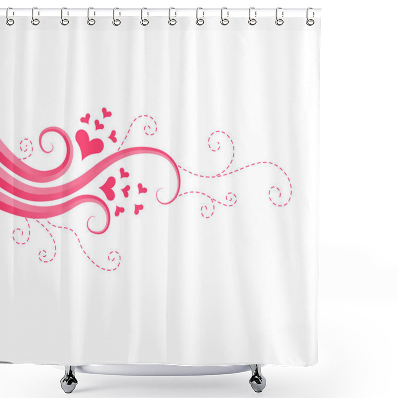 Personality  Cute Valentine Swirl Background Shower Curtains