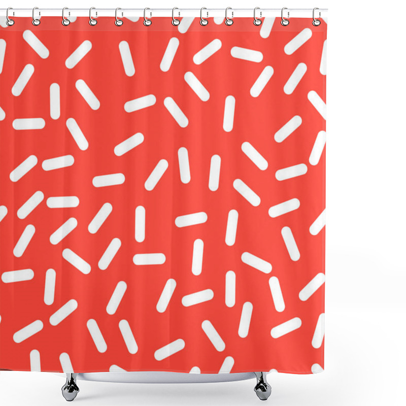 Personality  Retro Seamless Pattern In Memphis Style Design Shower Curtains