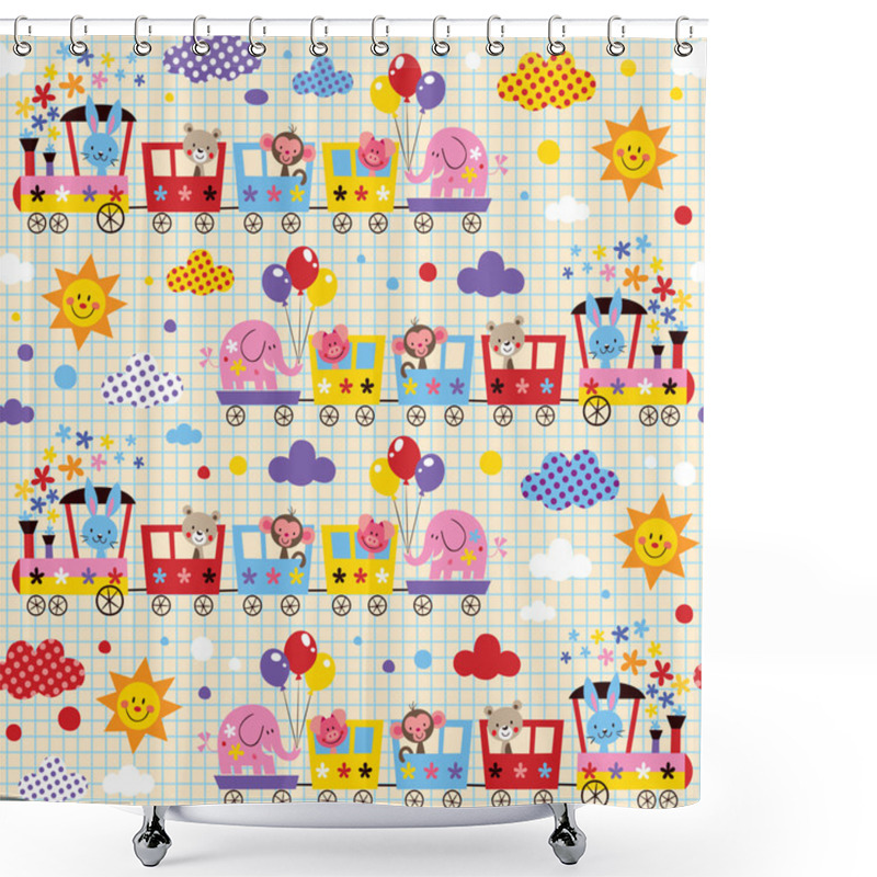 Personality  Animal Train Kids Pattern Shower Curtains