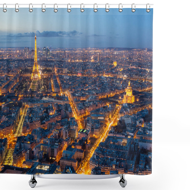 Personality  Skyline Of Paris At Night Shower Curtains