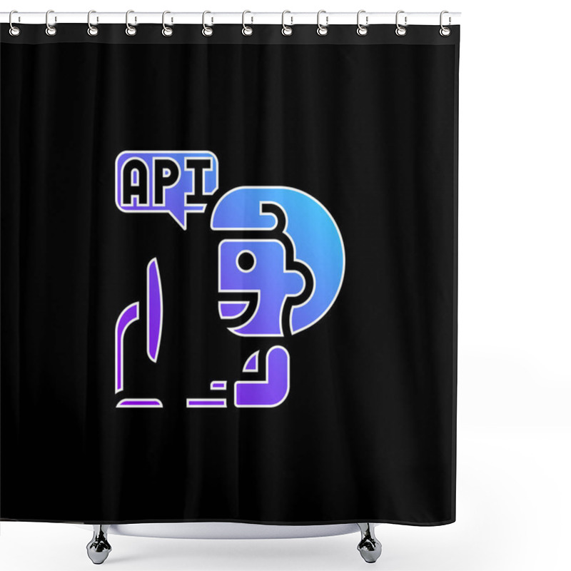 Personality  Application Blue Gradient Vector Icon Shower Curtains