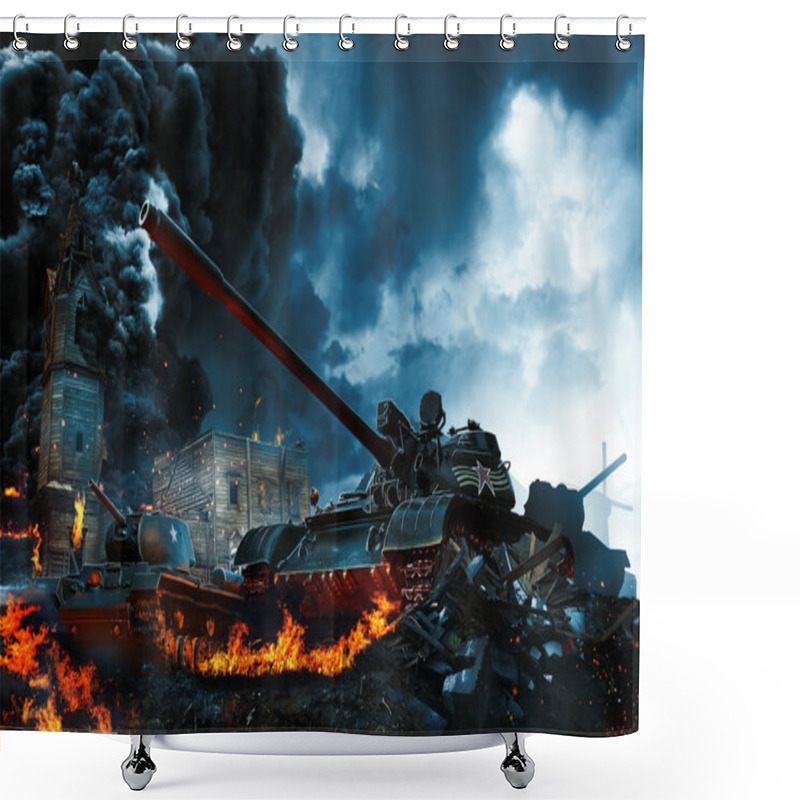 Personality  Three Tanks In The Conflict Zone Shower Curtains