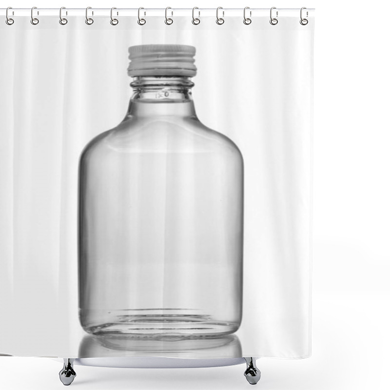 Personality  Bottle Of Vodka Isolated On White Shower Curtains