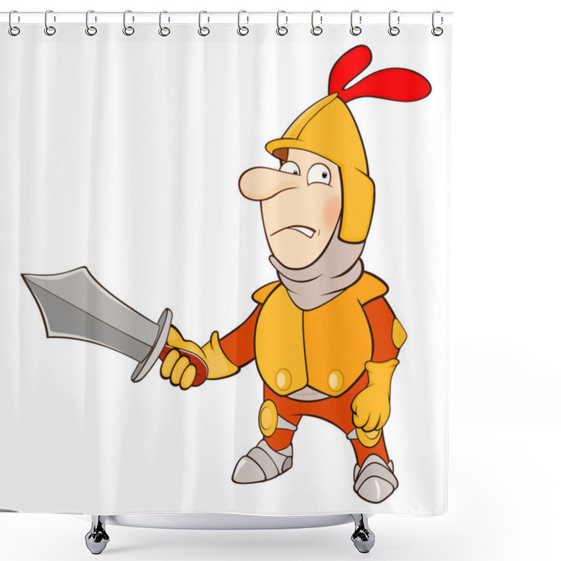 Personality   Cartoon Knight Character   Shower Curtains