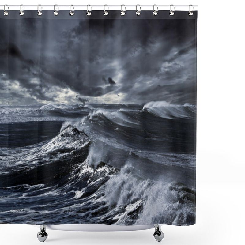 Personality  Storm At Sea Shower Curtains