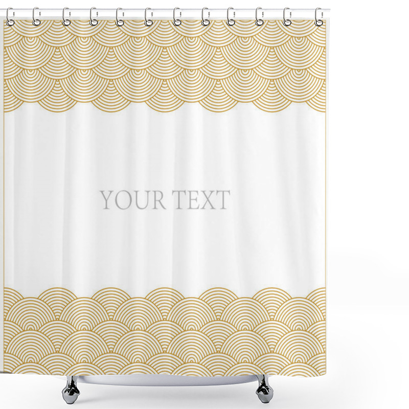 Personality  Vector Oriental Curve Wave Pattern Frame Shower Curtains