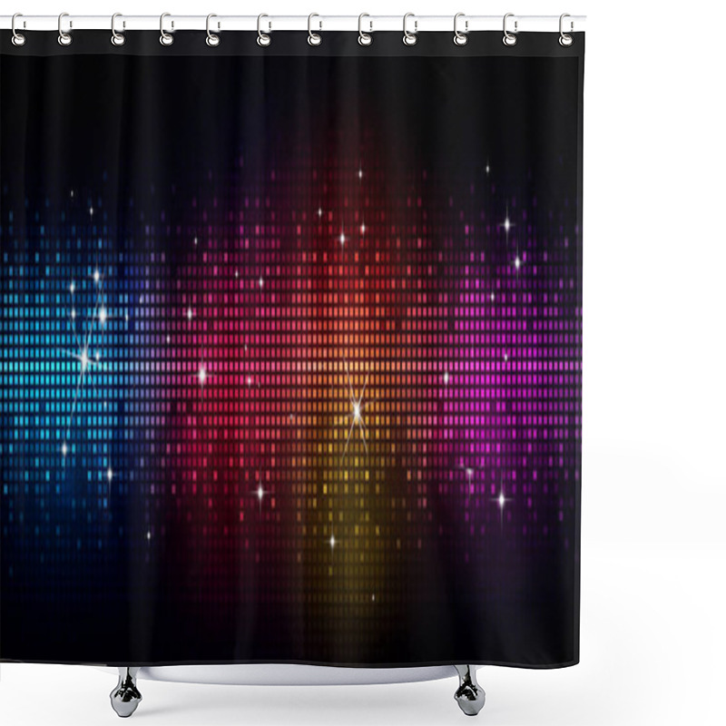 Personality  Disco Lights Party Music Banner For Flyers And Night Club Posters Shower Curtains