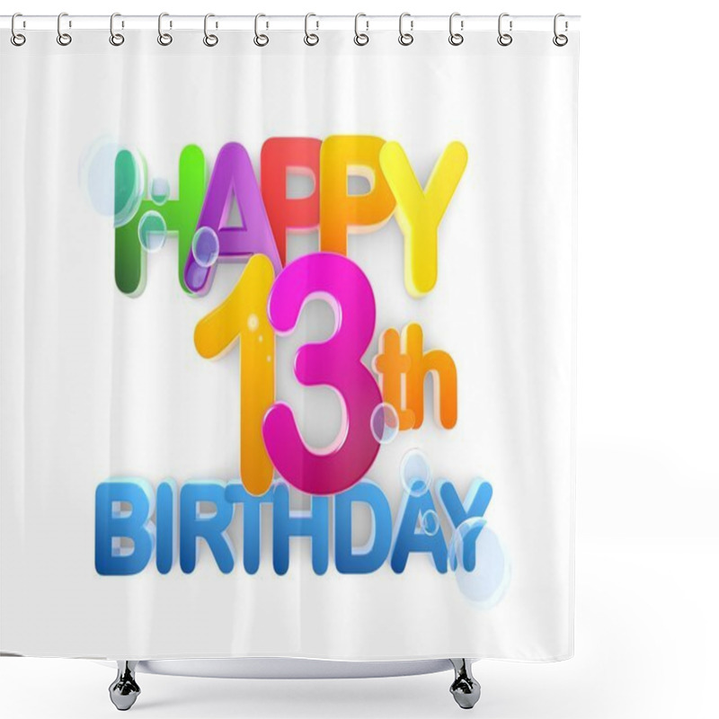 Personality  Happy 13th Birthday Title, Light Shower Curtains