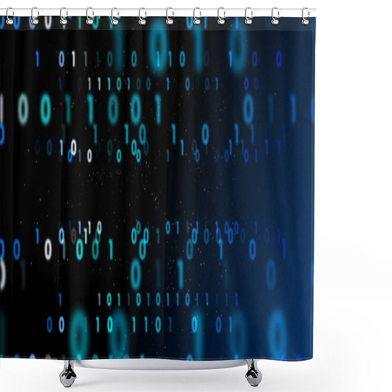 Personality  Binary Code Symbols, Abstract Background Shower Curtains