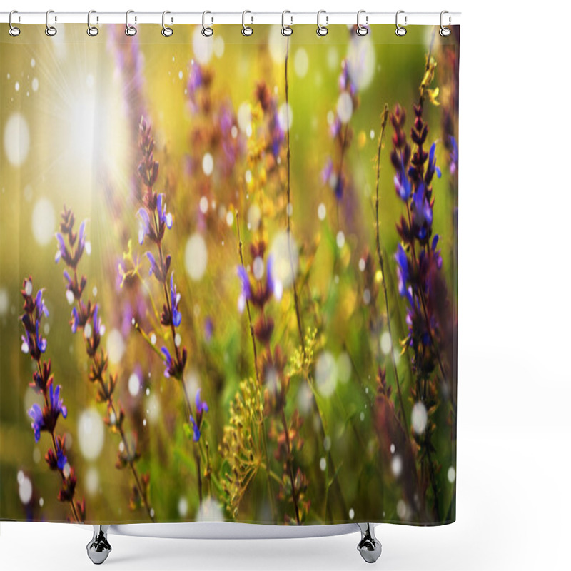 Personality  Beautiful Purple Wild Flowers Shower Curtains