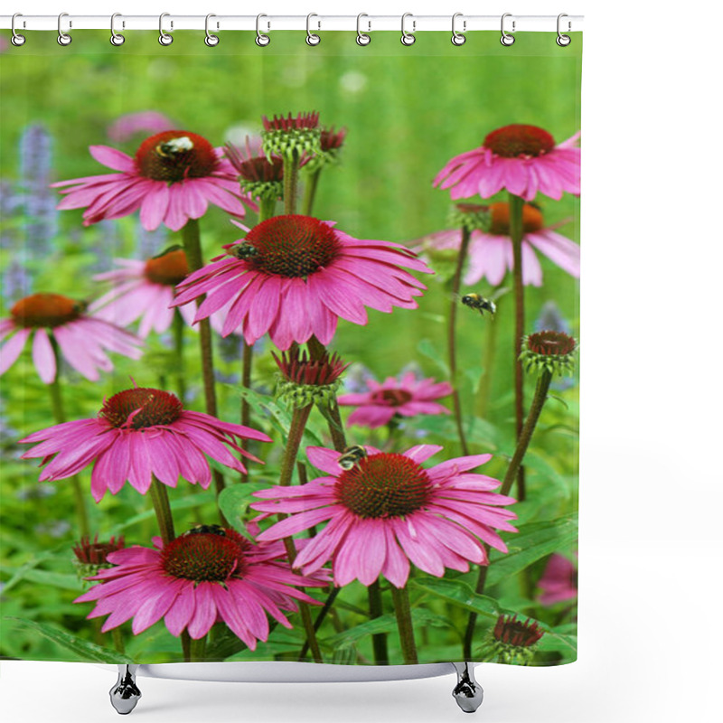 Personality  Close Up Of Beautiful Flower Meadow  Shower Curtains