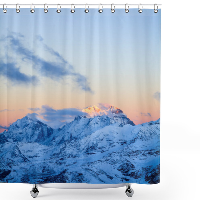 Personality  Mountains Landscape Ushba Caucasus In Russia Shower Curtains