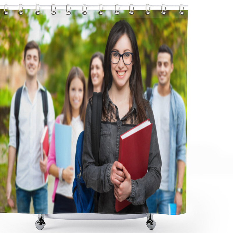 Personality  Smiling Students In Park Shower Curtains