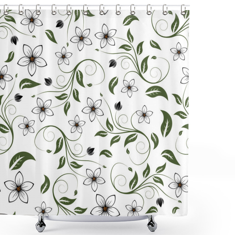 Personality  Seamless Floral Background Shower Curtains