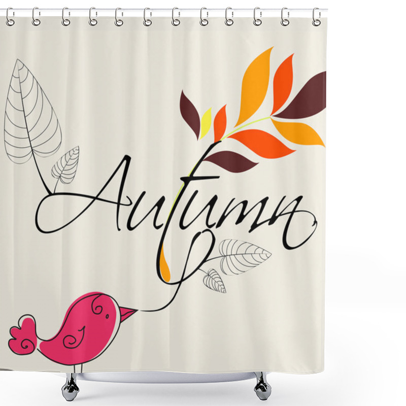 Personality  Cute Autumn Illustration Shower Curtains