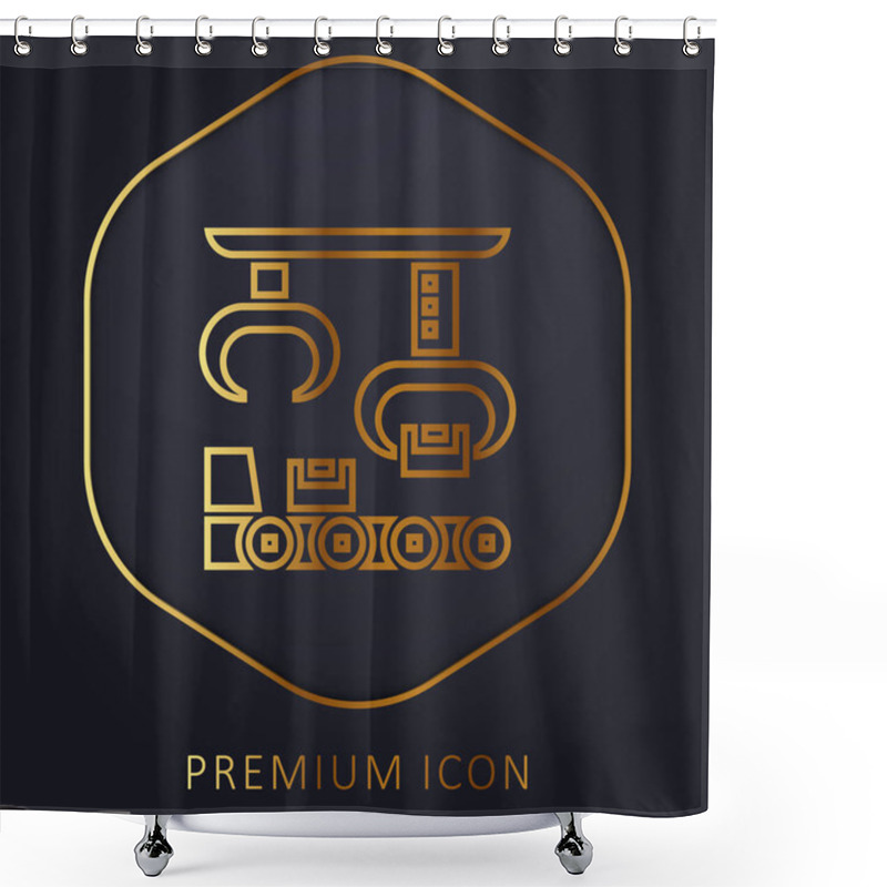 Personality  Assembly Golden Line Premium Logo Or Icon Shower Curtains