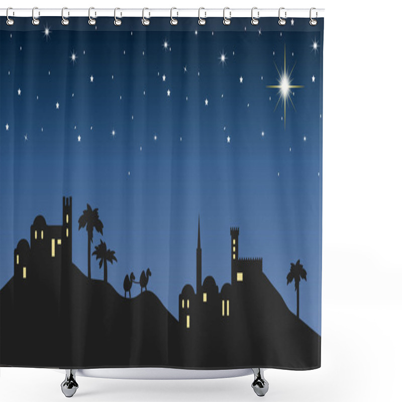 Personality  Background Night Bethlehem Shower Curtains