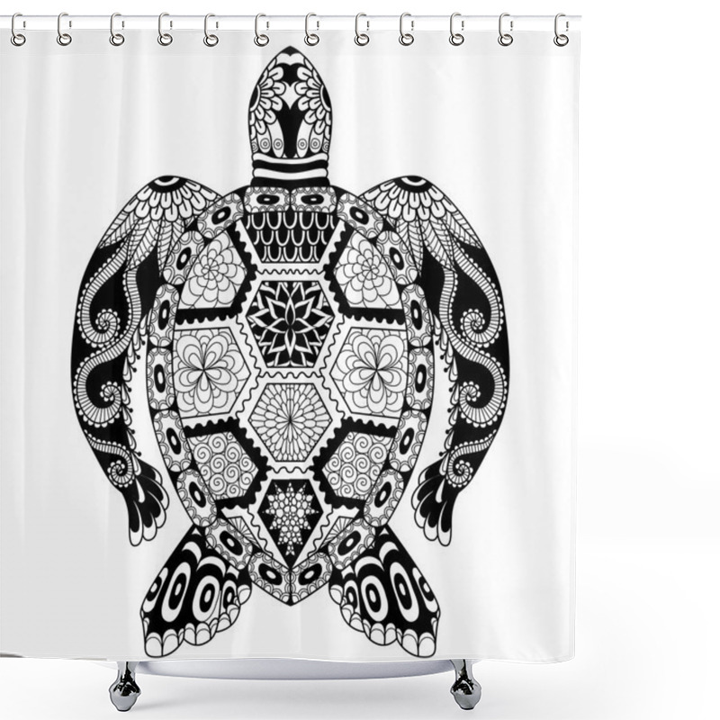 Personality  Drawing Zentangle Turtle Shower Curtains