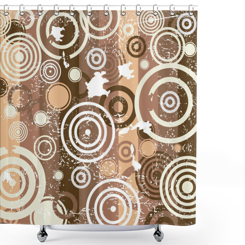 Personality  Grunge Background With Circles Shower Curtains